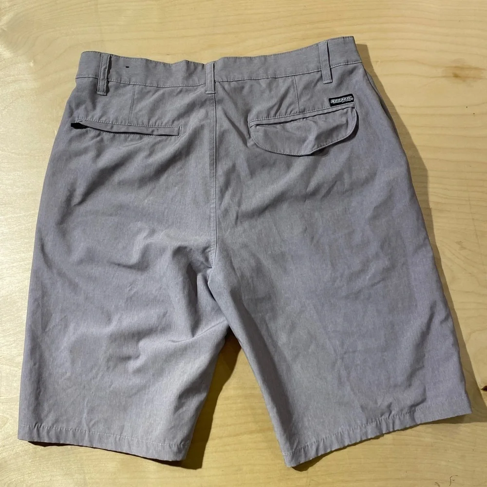 Ron Jon Light Gray Men's Flat Front Shorts 32 (OM)